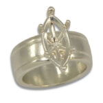Marquise Cigar Band Style Ring Mounting - White Gold