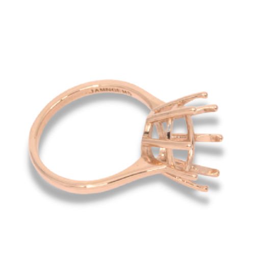 Oval 8 Prong Pre-notched Ring Mounting - Rose Gold