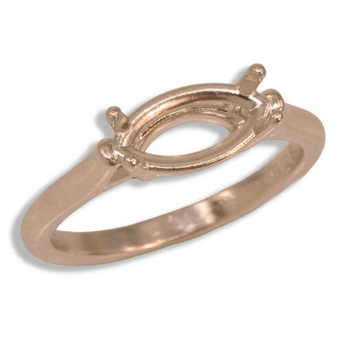 Marquise Horizontal Pre-notched Ring Mounting - Rose Gold