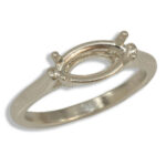 Marquise Horizontal Pre-notched Ring Mounting - White Gold