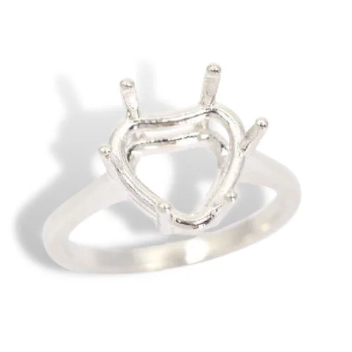 Heart Shape Pre-notched Ring Mounting