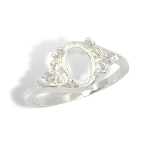 Oval Accented Swirl Pre-notched Ring Mounting