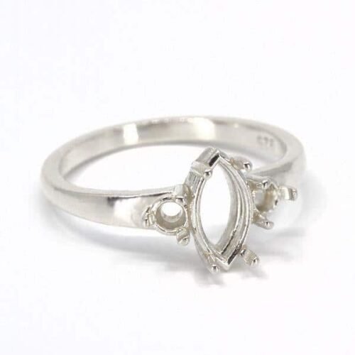 Marquise Accented Pre-notched Ring Mounting