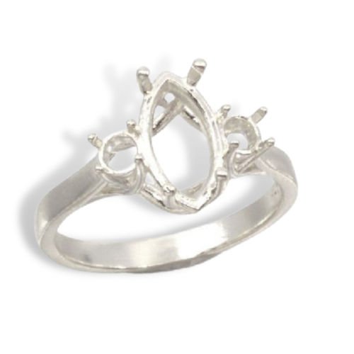 Marquise Accented Trellis Pre-notched Ring Mounting