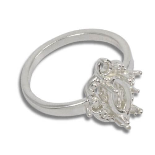 Marquise Accented Milgrain Pre-notched Ring