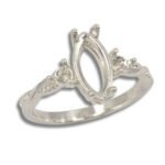 Marquise Accented Twist Milgrain Pre-notched Ring Mounting