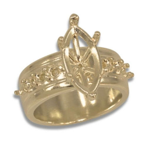 Cigar Band Accented Marquise Ring Mounting
