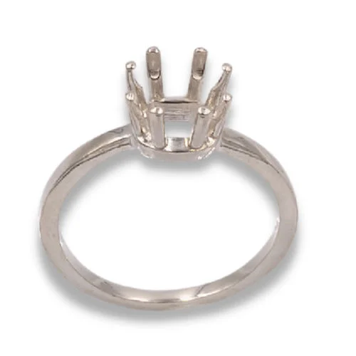Princess Square 8 Prong Pre-notched Ring Mounting