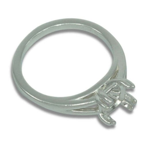 Square Cushion Split Cathedral Pre-notched Ring Mounting