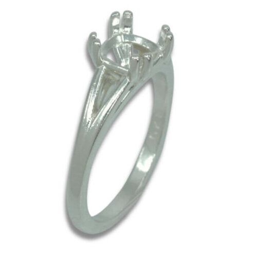 Square Cushion Split Cathedral Pre-notched Ring Mounting