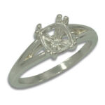 Square Cushion Split Cathedral Pre-notched Ring Mounting - White Gold