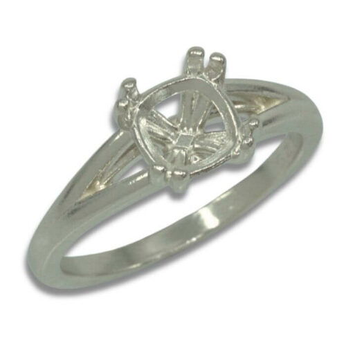 Square Cushion Split Cathedral Pre-notched Ring Mounting - White Gold