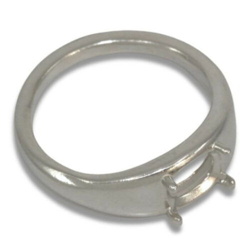 Elongated Cushion Solitaire Dome Pre-notched Ring Mounting