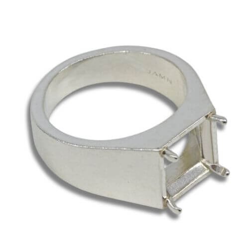 Men's Smooth Octo Square 10mm Pre-notched Ring Mounting
