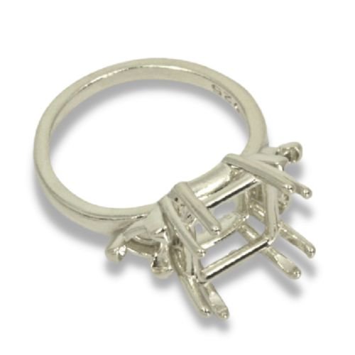 Princess Cut Trillion Accented Pre-notched Ring Mounting