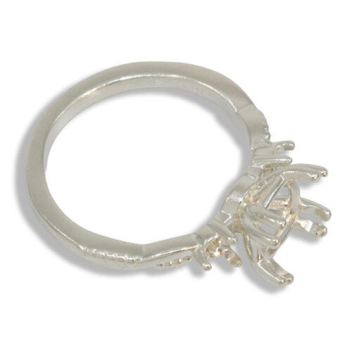 Cushion Cut Accented Twist Milgrain Pre-notched Ring Mounting