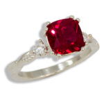 Cushion Cut Accented Twist Milgrain Pre-notched Ring Mounting