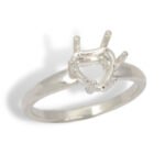 Heart Solitaire Pre-notched Ring Mounting