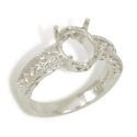 Oval Engraved Pre-notched Ring Mounting