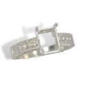 Emerald Cut Engraved Pre-notched Ring Mounting