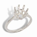 Round Deep Cut 8 Prong Pre-notched Ring Mounting