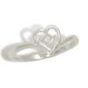 3mm Round Heart Design Birthstone Pre-notched Ring Mounting