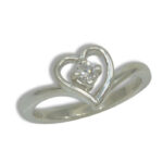 Lab Created 3mm Round Heart Design Ring