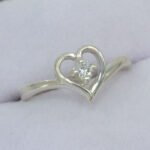 Lab Created 3mm Round Heart Design Ring