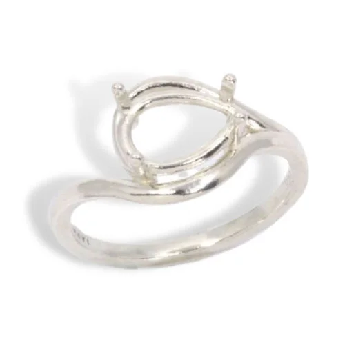 Side-Set Pear Solitaire Pre-notched Ring Mounting