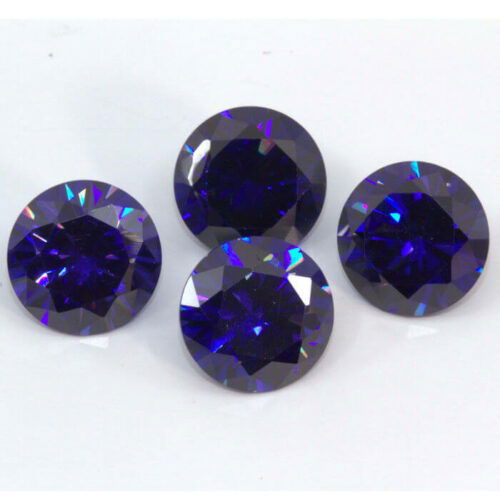 Tanzanite Cubic Zirconia 10mm Round 4 Pack Clearance