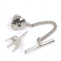 Sterling Silver Round Tie Tack and Back