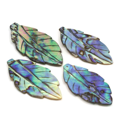 Abalone Leaves Carved - 4 Pack
