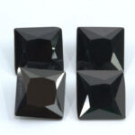 Black Cubic Zirconia 10mm Princess Cut Clearance 4 Pack