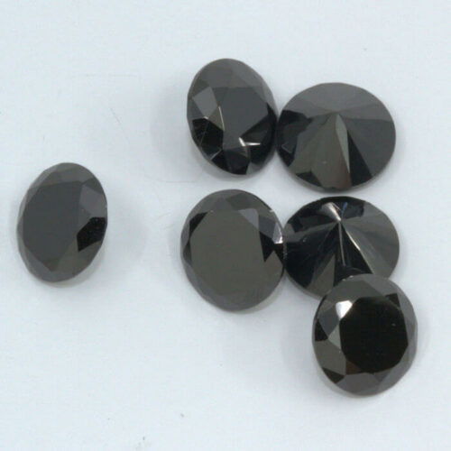 Black Cubic Zirconia 7mm Rounds 6 Pack Clearance