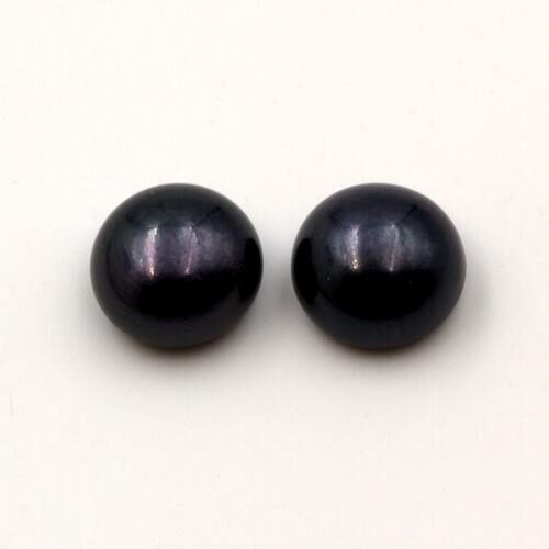 Half Drilled Black Button Pearls