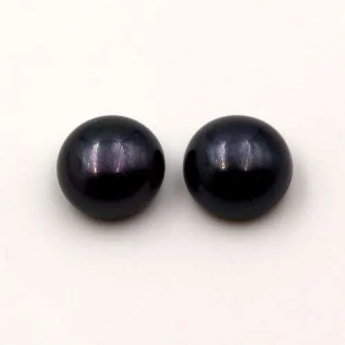 Half Drilled Black Button Pearls