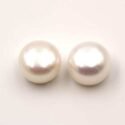 White Fresh Water Button Pearls - Large