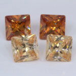 Champagne Cubic Zirconia 10mm Princess Cut Clearance