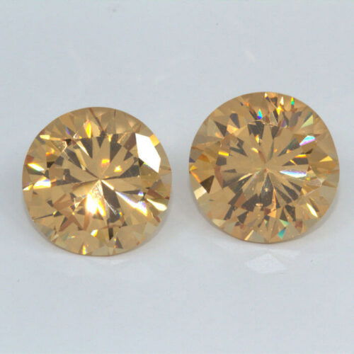 Champagne Cubic Zirconia 12mm Rounds Clearance 2 Pack