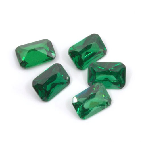 Green Cubic Zirconia 7x5mm Emerald Cut Clearance