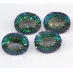Mystic Green Quartz 12x10mm Oval Concave Cut 4 Pack Clearance