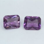 Lab Created Amethyst 10x8mm Emerald Cut 2 Pack Clearance