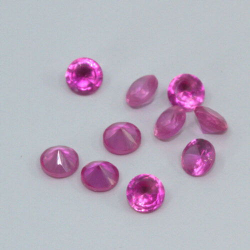 Lab Bright Pink Sapphire 3mm Rounds 10 Pack Clearance