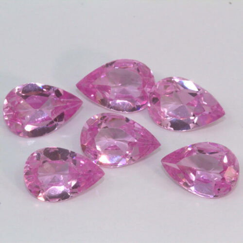 Lab Pink Sapphire 9x6mm Pear Pack of 6 Clearance