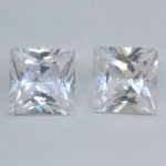 Lab Created White Sapphire 10mm Princess Cut 2 Pack Clearance