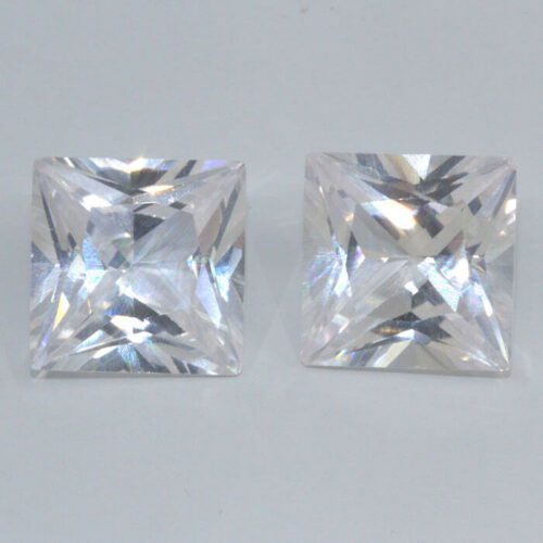 Lab Created White Sapphire 10mm Princess Cut 2 Pack Clearance