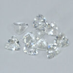 White Lab Sapphire 5mm Trillions