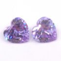 Lavender Cubic Zirconia 9mm Heart 2 Pack Clearance