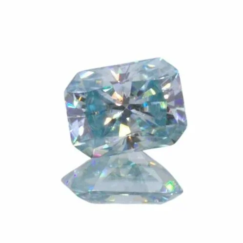 Synthetic Blue Moissanite Radiant Cuts