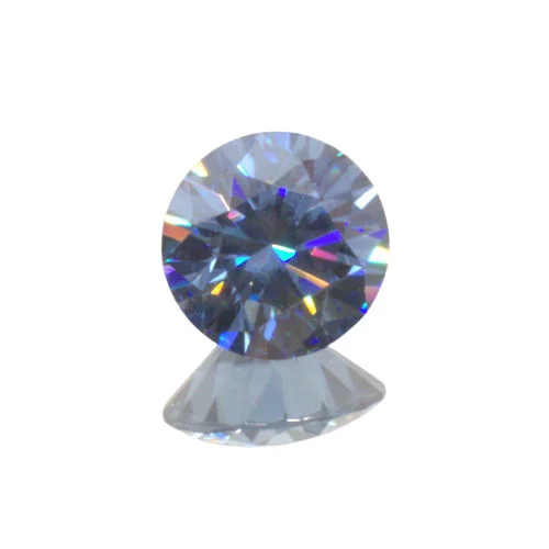 Synthetic Dark Blue Moissanite Round Diamond Cut Gemstones